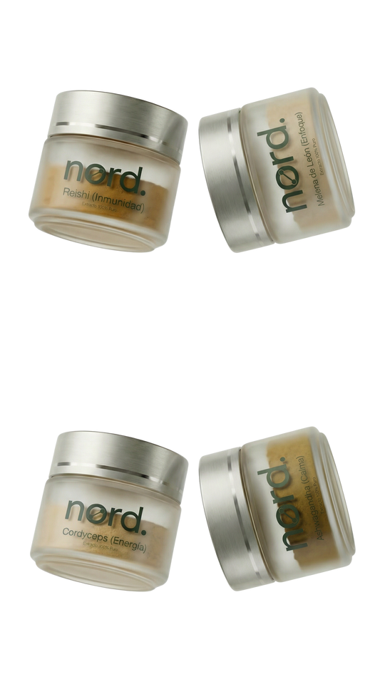 4pack - Ashwaghanda,  Melena de León, Reishi, Cordyceps